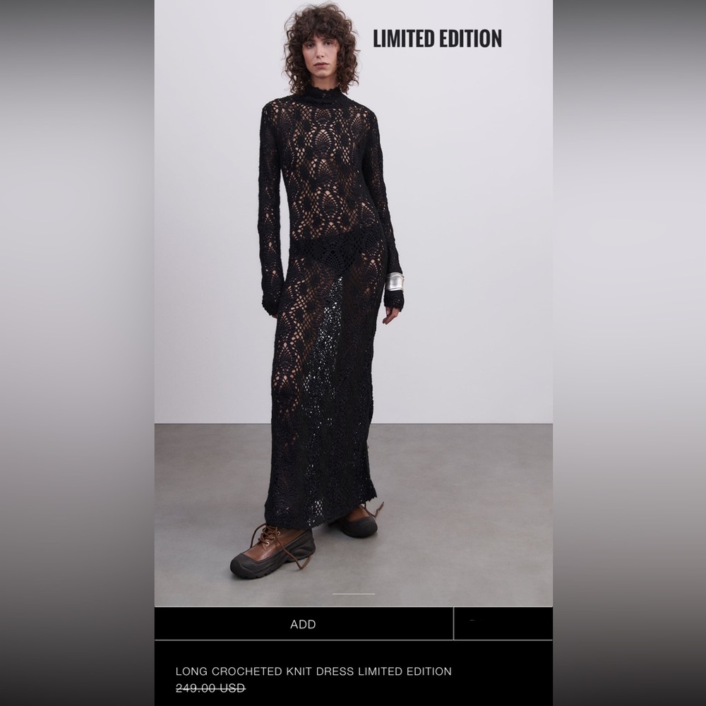 Zara long crocheted dress limited edition handcrafted - Picture 7 of 13